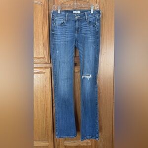 Hollister Blue Distressed Bootcut Jeans Size 7 28x33